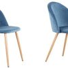 GrandCA HOME Chaise en Velours-Lot de 2 chaises de Salle GrandCA HOME Chaise en Velours-Lot de 2 chaises de Salle à Manger, Convient pour Salle à Manger Salon Salon Chambre (Bleu-2)