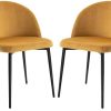 HOMCOM Chaises de Visiteur Design scandinave - Lot de 2 HOMCOM Chaises de Visiteur Design scandinave - Lot de 2 chaises - Pieds effilés métal Noir - Assise Dossier Ergonomique Velours Moutarde