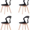 Herbalady Lot de 4/6 chaises, design simple avec dossier ouvert Herbalady Lot de 4/6 chaises, design simple avec dossier ouvert - pour la salle à manger, le salon, la chambre - 2 styles et plusieurs couleurs disponibles (Noir, 4)