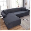 Housses de Canape 3 2 4 Places extensible Housse de Protection d'angle Couverture de Canapé de couleur unie（Le canapé d'angle en L Doit en Acheter Deux) (Color : B, Size : 2 places(145-185cm))