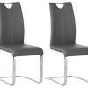 IDIMEX Lot de 2 chaises de Salle à Manger SABA IDIMEX Lot de 2 chaises de Salle à Manger SABA avec poignée intégrée et piétement chromé, revêtement en synthétique Gris