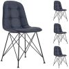 IDIMEX Lot de 4 chaises Imran pour Salle à Manger IDIMEX Lot de 4 chaises Imran pour Salle à Manger ou Cuisine avec 4 Pieds en métal Noir Design Contemporain, Assise capitonnée avec revêtement synthétique Noir