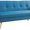 IDMarket - Canapé Droit 3 Places Lars Convertible Bleu Canard