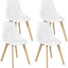 IDMarket - Lot de 4 chaises Gaby Blanches en PU IDMarket - Lot de 4 chaises Gaby Blanches en PU pour Salle à Manger