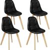 IDMarket - Lot de 4 chaises Gaby Noires en PU IDMarket - Lot de 4 chaises Gaby Noires en PU pour Salle à Manger