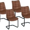 IDMarket - Lot de 4 chaises Mae Marron Vintage en IDMarket - Lot de 4 chaises Mae Marron Vintage en PU pour Salle à Manger