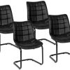IDMarket - Lot de 4 chaises Mae Noires en PU IDMarket - Lot de 4 chaises Mae Noires en PU pour Salle à Manger