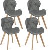 IDMarket - Lot de 4 chaises ROBINE Gris foncé pour IDMarket - Lot de 4 chaises ROBINE Gris foncé pour Salle à Manger