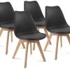 IDMarket - Lot de 4 chaises SARA Noires pour Salle IDMarket - Lot de 4 chaises SARA Noires pour Salle à Manger