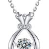 Immobird Collier Femme Argent Sterling 925 "Sac porte-bonheur" avec Zircone Immobird Collier Femme Argent Sterling 925 "Sac porte-bonheur" avec Zircone Collier Femme Pendentif pour Cadeau Saint-Valentin