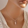 Jovono Boho Colliers avec collier de collier de couches de Jovono Boho Colliers avec collier de collier de couches de pendentifs simples et de perles pour femmes et filles (Argent)