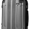 Kono Bagages à Coque Dure en ABS léger Valise Gris Kono Bagages à Coque Dure en ABS léger Valise Gris 4 Roues Spinner Business Trip Trolley(65cm)
