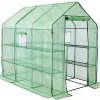 LARMNEE Serre de Jardin avec Étagères, Fenêtre, Ancre, Abri pour LARMNEE Serre de Jardin avec Étagères, Fenêtre, Ancre, Abri pour Plantes, Serre à Tomates Plastique, Anti-UV, 145 x 212 x 198 cm, pour tomates, Plante, Plante, légumes, Extérieur, Vert EGN13GH02