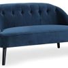 Menzzo Ioan Canapé, Velours, Bleu, 128
