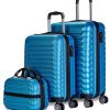 NEWTECK Lot de Valises de Voyage Bleues, Valise Cabine, Valise NEWTECK Lot de Valises de Voyage Bleues, Valise Cabine, Valise Moyenne (53/63cm) et Trousse de Toilette. Set de Valises Rigides 4 Roues, ABS, Robustes, Durables et Légères. Serrure à Combinaison