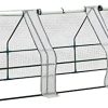 Outsunny Mini Serre de Jardin Serre à tomates 270L x Outsunny Mini Serre de Jardin Serre à tomates 270L x 90l x 90H cm Acier PE Haute densité 140 g/m² Anti-UV 3 fenêtres avec Zip enroulables Blanc
