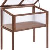 Outsunny Mini Serre sur Pieds dim. 90L x 50l x Outsunny Mini Serre sur Pieds dim. 90L x 50l x 93H cm Toit ouvrable Panneaux de Polycarbonate Bois Sapin traité