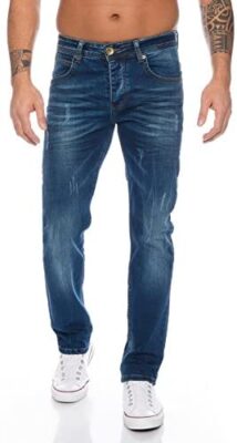 ROCK CREEK Mens Jeans Bleu Profond RC-2110 [W34 L36]