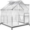 Serre de Jardin Aluminium 3,7m² avec Fondation 190x195cm fenêtre de Serre de Jardin Aluminium 3,7m² avec Fondation 190x195cm fenêtre de Toit Serre légumes Herbes Plantes 5,85m³ Jardinage
