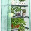 Serre de Jardin, Ohuhu Mini Serre pour extérieur avec 4 Serre de Jardin, Ohuhu Mini Serre pour extérieur avec 4 Étagères Réglables, fenêtres d'observation & Bâche Robuste, Portable, Solide & Facile à Assembler - 158 x 70 x 50 cm