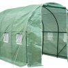 TecTake 402264 Serre Tunnel de Jardin Cadre en Metal PE TecTake 402264 Serre Tunnel de Jardin Cadre en Metal PE Plastique, 343x200x200cm, 6 Fenêtres Latérales, Cordons de Serrage et Crochets de Fixation en Métal