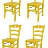 Tommychairs - Set 4 chaises Cuore pour Cuisine, Bar et Tommychairs - Set 4 chaises Cuore pour Cuisine, Bar et Salle à Manger, Robuste Structure en Bois de hêtre peindré en Couleur Aniline Jaune et Assise en Bois