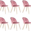 Uderkiny Lot de 2/4/6 chaises avec Dossier Chaise de Velours Uderkiny Lot de 2/4/6 chaises avec Dossier Chaise de Velours Chaise de Salle à Manger, Convient pour Cuisine Salon Salle à Manger Chambre etc (Rose-6)