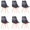 Uderkiny Lot de 6 chaises Chaises de Salle à Manger Uderkiny Lot de 6 chaises Chaises de Salle à Manger avec Coussins et Pieds en hêtre pour Salle à Manger Cuisine Bureau, etc (Noir-6)