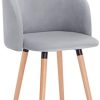 WOLTU 1x Chaise de Salle à Manger Chaise de Repas WOLTU 1x Chaise de Salle à Manger Chaise de Repas en Velours Fauteuil de Cuisine, Gris, BH121gr-1