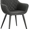 WOLTU BH251an-1,1 Chaise de Salle à Manger Moderne Chaise de Cuisine en Similicuir et métal,Anthracite