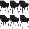WOLTU Chaises de Salle à Manger Lot de 6 en WOLTU Chaises de Salle à Manger Lot de 6 en Velours et métal,Chaises de réception Noir BH254sz-6