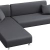 Yidaxing Housse de canapé avec péninsule Extensible, Housse de canapé Yidaxing Housse de canapé avec péninsule Extensible, Housse de canapé d'angle Chaise Longue Housse de canapé sectionnelle en Forme de L en Tissu Polyester (3 Places + 3 Places, Gris Clair)