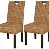 vidaXL 2X Chaise Salle à Manger Rotin Kubu Bois de vidaXL 2X Chaise Salle à Manger Rotin Kubu Bois de Manguier Chaise de Cuisine