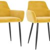 vidaXL 2X Chaises de Salle à Manger Chaises à Dîner vidaXL 2X Chaises de Salle à Manger Chaises à Dîner Chaises de Repas Meubles de Cuisine Sièges de Cuisine Maison Intérieur Jaune Moutarde Velours