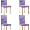 vidaXL 4X Chaises de Salle à Manger Chaises à Dîner vidaXL 4X Chaises de Salle à Manger Chaises à Dîner Chaises de Repas Chaises de Cuisine Chaises de Salon Maison Intérieur Violet Polyester