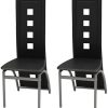 vidaXL Lot de 2 chaises de salle à manger en vidaXL Lot de 2 chaises de salle à manger en cuir synthétique Noir