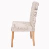 Mendler Lot de 6 chaises de séjour Littau, Tissu Words Fabric, Pieds clairs
