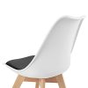 IDMarket - Lot de 6 chaises SARA Bicolore Blanches Coussin Noir