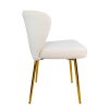 21Hpluc53eL._SL500_.jpg chaises de Salle à Manger Modernes en Velours - avec Pieds en métal doré - pour Salle à Manger, Cuisine, Le Salon (Lot de 2, Blanc)