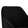 JaHECOME Chaise de salon, salle à manger en polaire avec accoudoirs et pieds en métal noir (noir)
