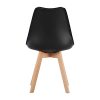 H.J WeDoo Lot de 4 chaises de Salle à Manger scandinaves, Chaises Rétro Bois de hêtre Massif- Noir