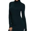 31-cxNi-rL._SL500_.jpg AVACOO Robe élégante en tricot, à col roulé et manches longues, tunique, robe midi