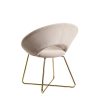 FineBuy Chaise de Salle à Manger Beige Velours/Métal Design Moderne | Chaise Cuisine avec Dossier | Chaise Rembourrée Capacité de Charge maximale 110 kg