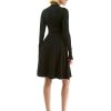 310SrIR3HGL._SL500_.jpg AmélieBoutik Robe en tricot à col montant et évasé pour femme - Noir