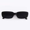 Long Keeper Lunettes de Soleil Rectangulaires Vintage Protection UV400 Lunettes Carrées Rétro pour Femmes Homme(Noir)