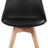 H.J WeDoo Lot de 6 Chaise de Salle à Manger Scandinave, Chaise Rembourrée pour Salle à Manger, Cuisine, Chambre - Noir