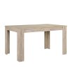 [en.casa] Table de Salle à Manger Noble en Design chêne cérusé + 6 Chaise de Salle à Manger en Gris foncé - 140x90cm