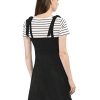 316ujnYiDkL._SL500_.jpg Allegra K Mini-Robe trapèze à Bretelles boutonnées en Faux suède pour Femmes Noir