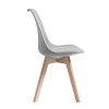 Chaises de Salle à Manger scandinave DEWINNER, Chaise de Bureau rétro, Assise rembourrée en hêtre Massif (Gray, Lot de 6)