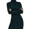31AT-lHacLL._SL500_.jpg AVACOO Robe élégante en tricot, à col roulé et manches longues, tunique, robe midi